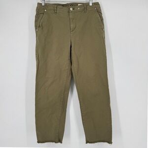 Rag & Bone Womens 29 Buckley Olive Green Cropped Raw Hem Chinos Loose Pants
